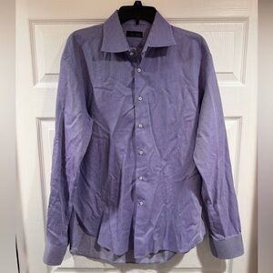 Zara Purple Dress Shirt Elegant Cotton Blend long sleeve Mens US 17 Eur 44